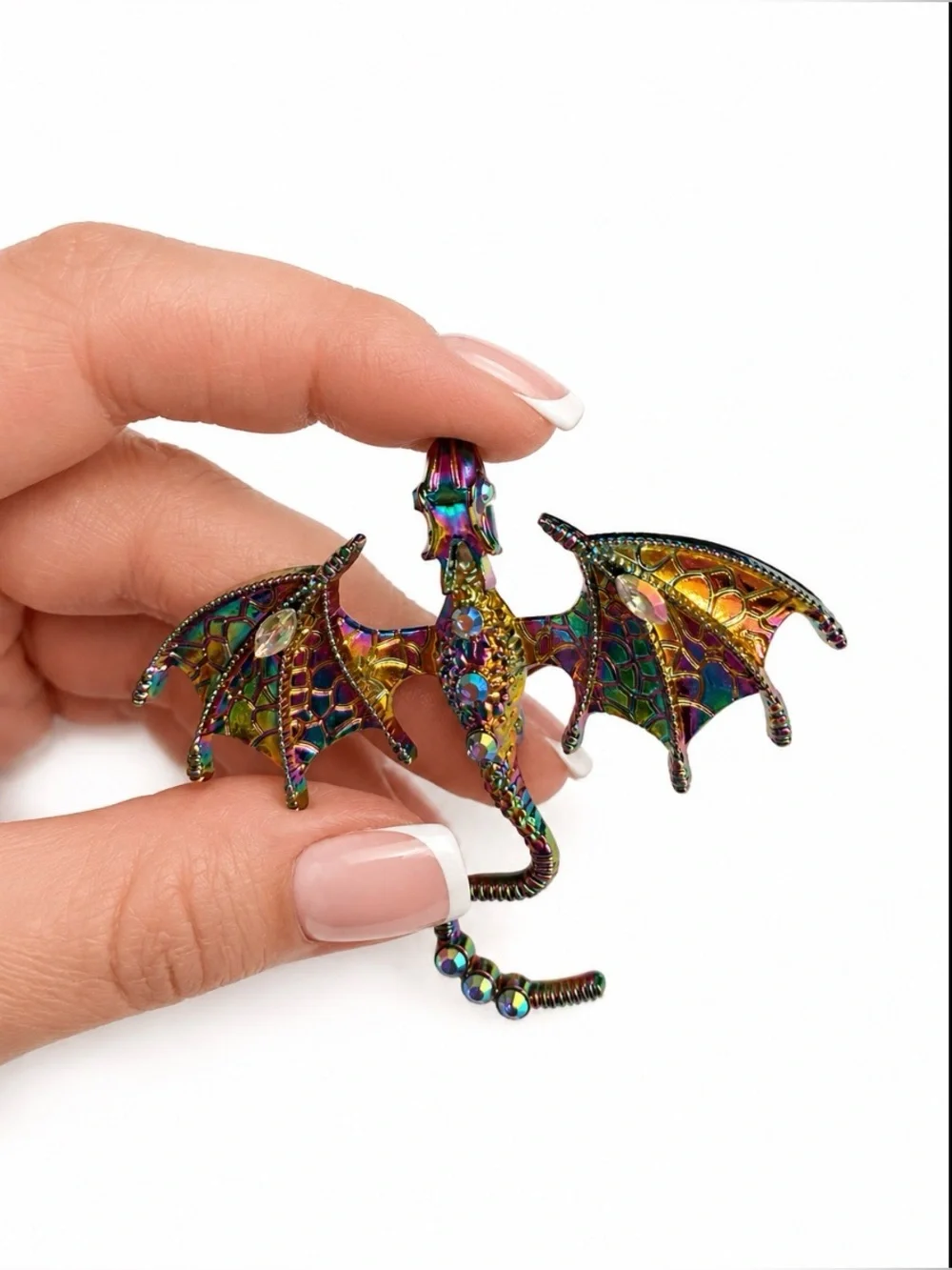 Dragon Fantasy Oil Slick Brooch Flying Dragon Modern